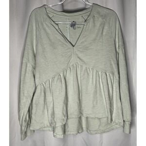 Anthropologie Pilcro Women's Long Sleeve Light Mint Green top M